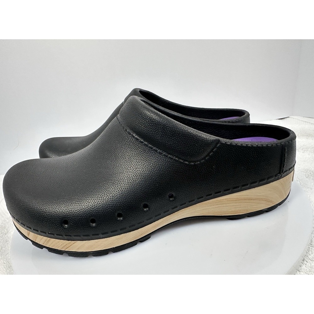 Dansko Kane Clogs 39 Black Rubber Slip On Mule Professional Work Waterproof - Picture 2 of 9